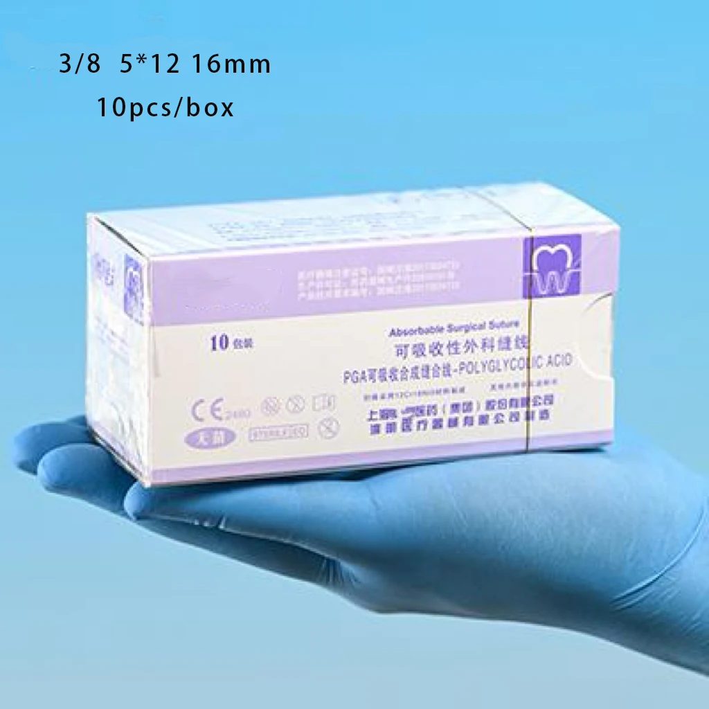 Absorbable Suture Needle Thread 75cm 4‑0 5‑0 19mm Curved Needle Dental Suture For Student Surgical Practice Training Supplies