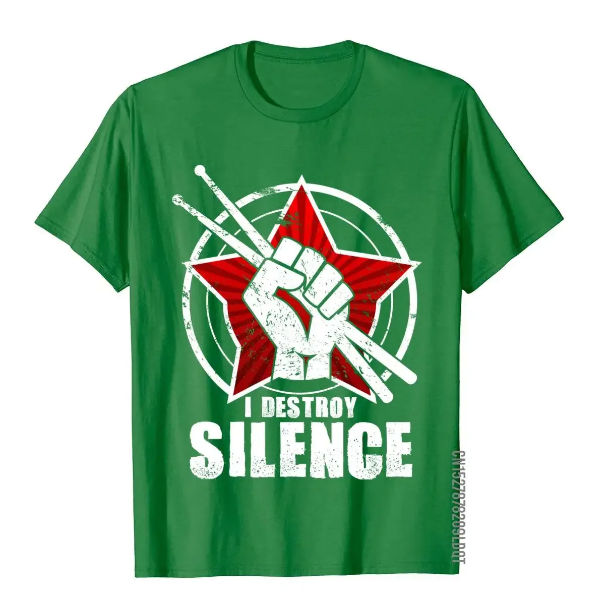 I Destroy Silence - Funny Vintage Drums Drummer Gift Leisure Top T-Shirts Tops Tees For Men Cotton Moto Biker T Shirt