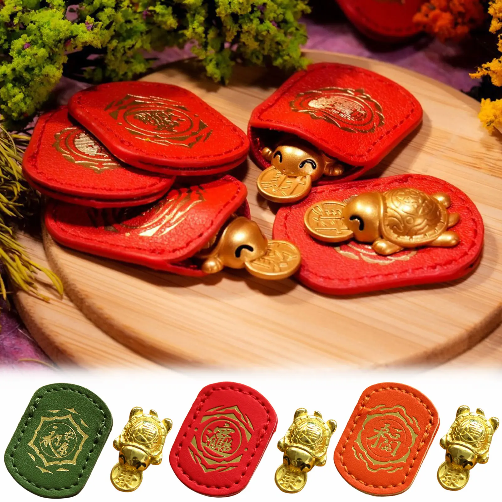 Chinese Luck Charm Money Bitting-Turtle Fengshui Lucky Amulet Auspicious Gift Longevity Stability Symbols Career-Success
