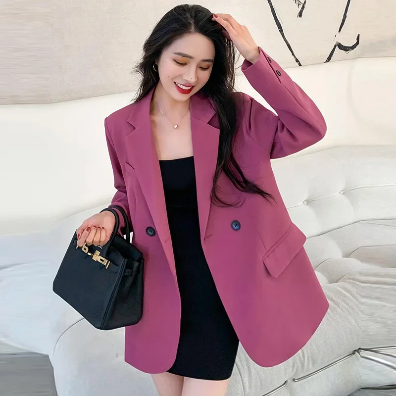 

Lnsozkdg Casual Coat Chic Style Blazer Women New Powerful Professional Jacket Spring/Autumn 2024 Female Office Lady Top Fashion