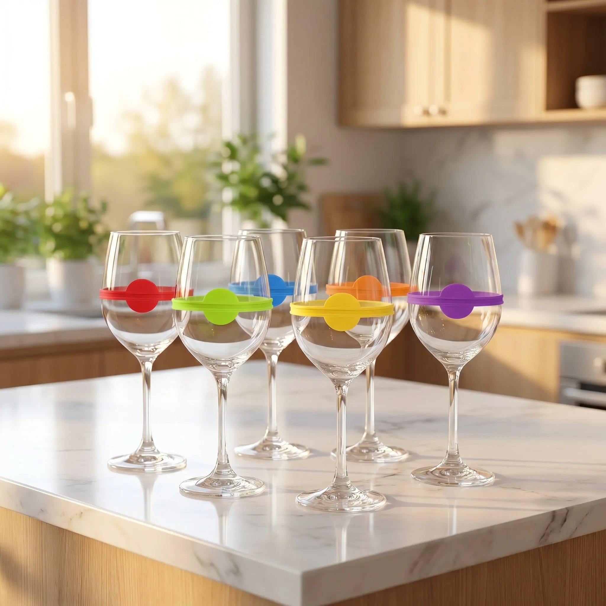 30 Pcs Wine Identification Strap Bottle Marker Water Drink Bands Silicone Cup Identifier Reusable Tags Label Drinks For Party