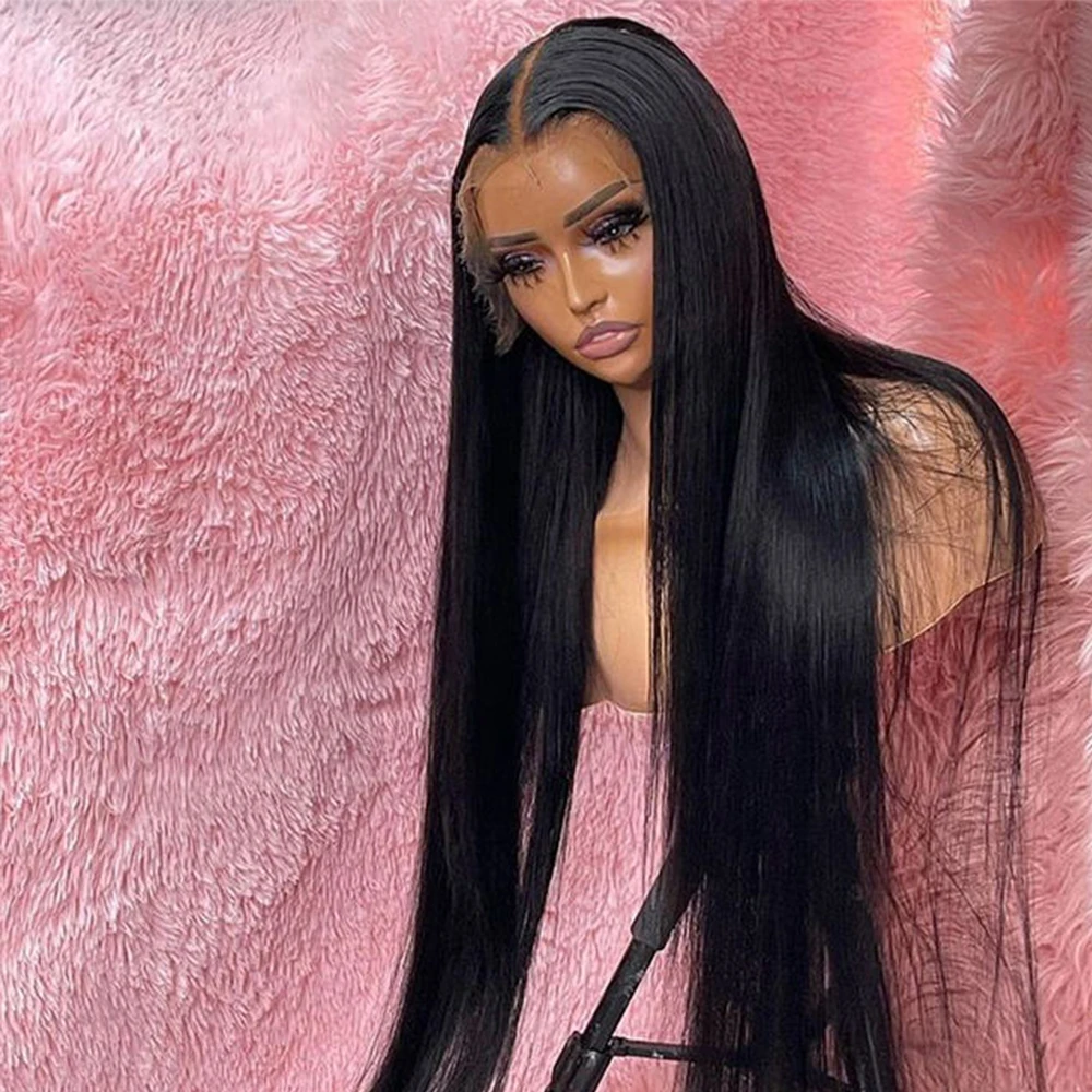 32 Inch 13x6 Lace Front Wigs Human Hair 250 Density Straight HD Lace Front Human Hair Wig Glueless Wigs Human Hair Pre Plucked 13x4 Straight Frontal Wig for Women Natural Color
