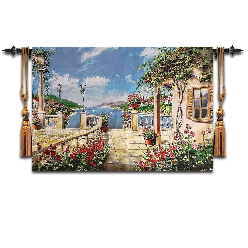 Gobelin Fabric Jacquard Tapestry Living Room Sofa Background Wall Mural Landscape Hanging Painting