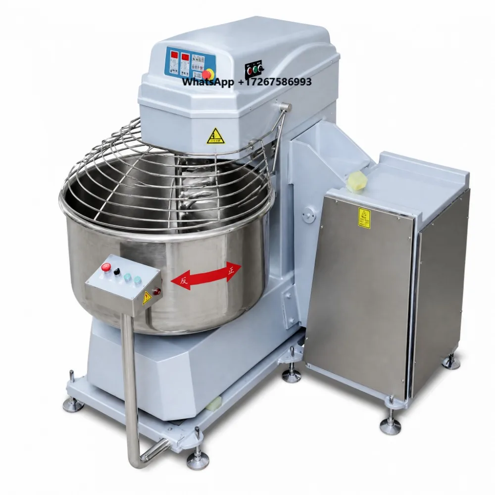 Industrial 75kg Dough Mixer Commercial 200L Spiral Flour Kneading Machine 380V 12kW Tilting Bowl Mixer for Bakery Bread Pizza