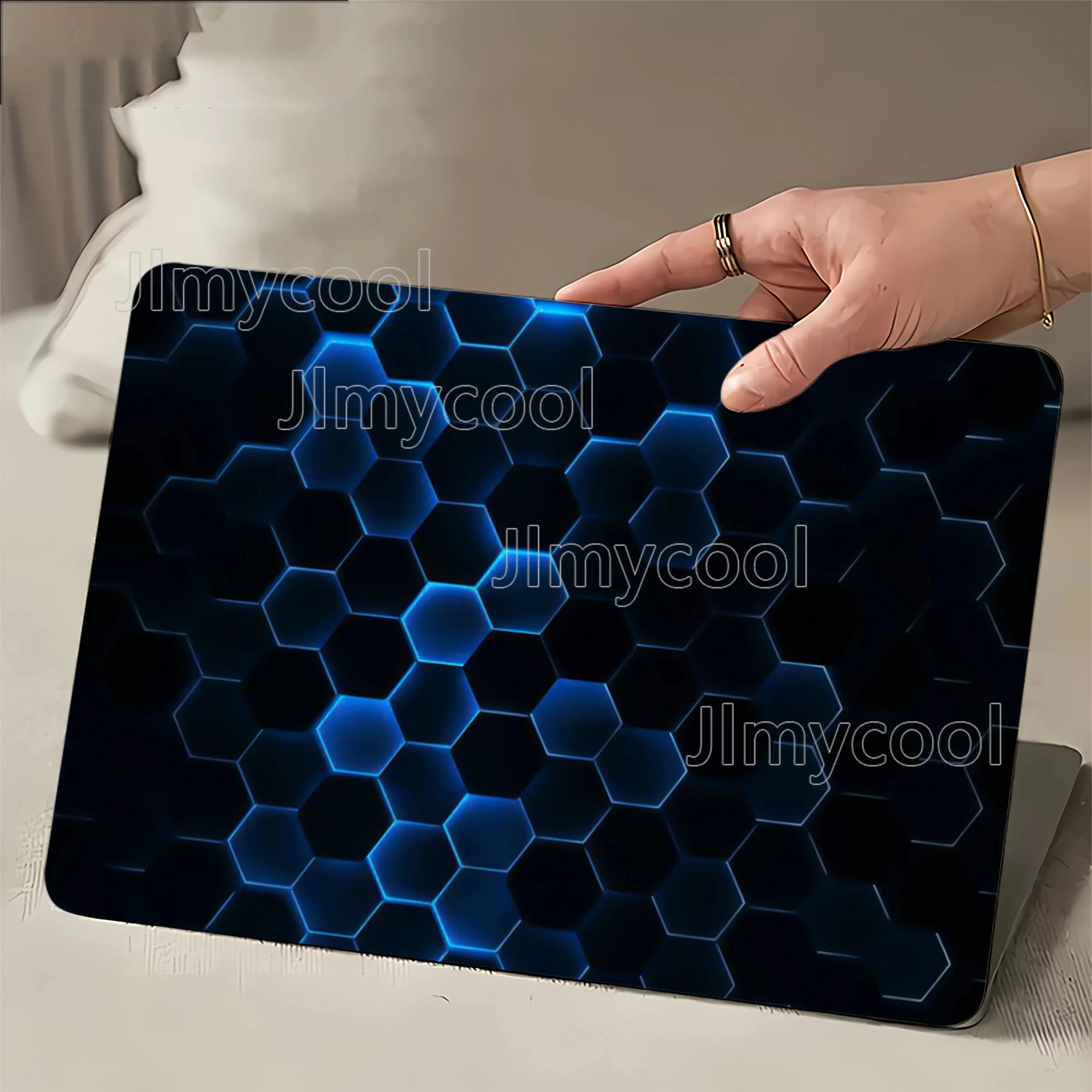 2 Pack Sci fi Honeycomb Texture Laptop Light Beige Stickers Self-adhesive Art Stickers Waterproof and Scratch-resistant Decal