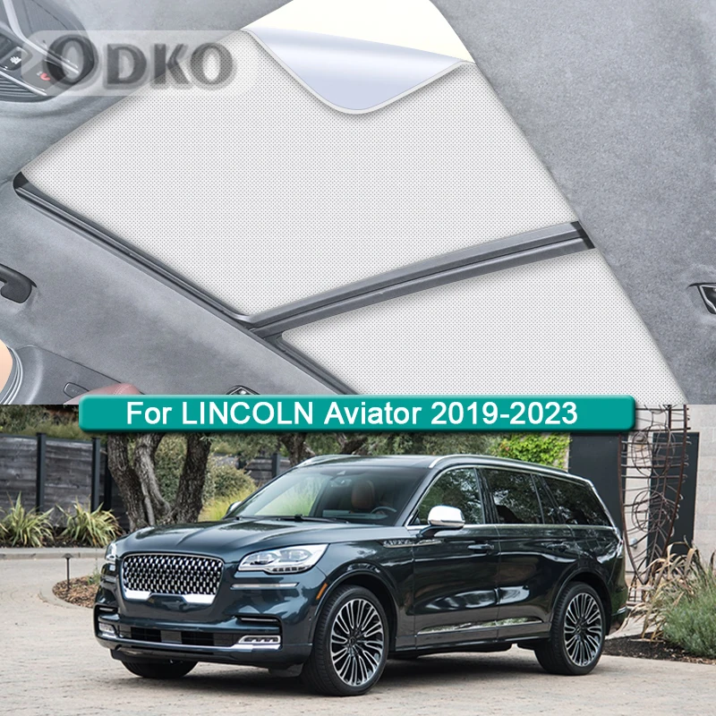 Car Roof Sunshade For LINCOLN Aviator 2019-2023 2024 Electrostatic Adsorption Sunroof Sunshade Skylight Blind Shading Sticker