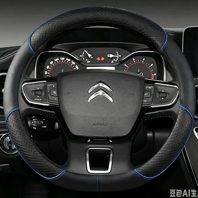 leather Berlingo 3 C4 Picasso 2 For Citroen C3 II III 2020 D Type Steering Wheel Cover C3 AIRCROSS 2017 2018 2019 2020 2 view 3