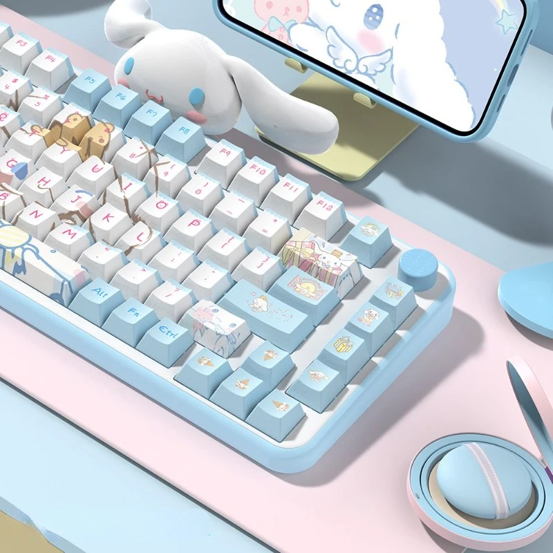 

Sanrio Cinnamoroll Keycaps Cute PBT Keycaps 138 158 Key Customization Process Adaptation 68 87 75 98 104 108 Mechanical Keyboard