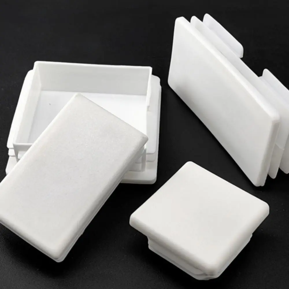 10 Pcs Rectangular Furniture Feet End Blanking Insert Pads Table Chair Leg Tube Tip Caps Plugs Plastic Home Floor Protector