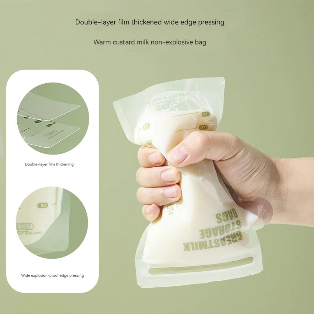 30Pcs Breast Milk Storage Fresh Bags 200ML Safe BPA Free Milk Storage & Freezing Bag Container for Baby Infants Newborn