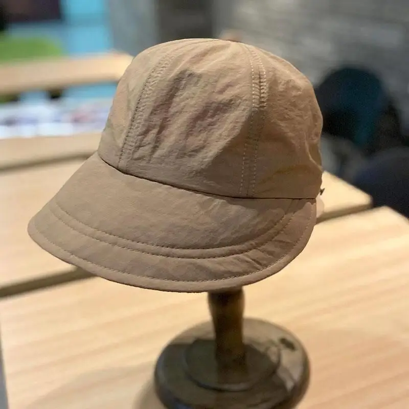 Women's Summer Thin Quick Dry Sun Protection Wide Brim Fishing Cap Fashionable Face Slimming Hat  Core Silk Material