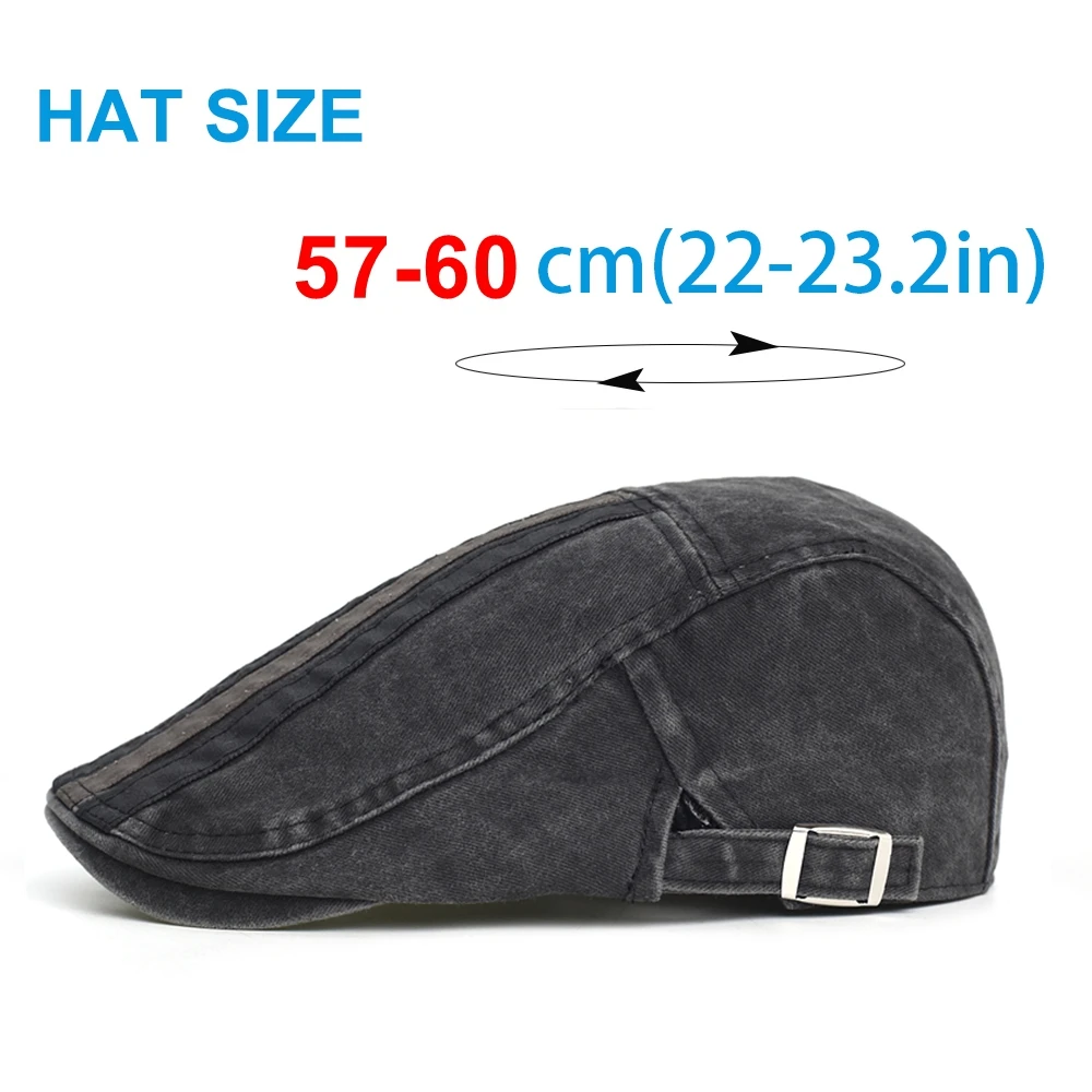 Four Seasons Washed Cotton  Adjustable Newsboy Caps Casual Beret Flat Ivy Cap Soft Solid Driving Cabbie Hat Peaked Cap Unisex