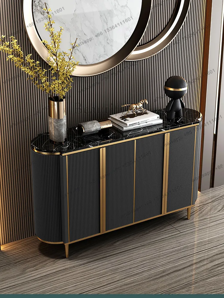 

Light luxury entrance cabinet minimalist slate partition simple modern decorative storage cabinet customization