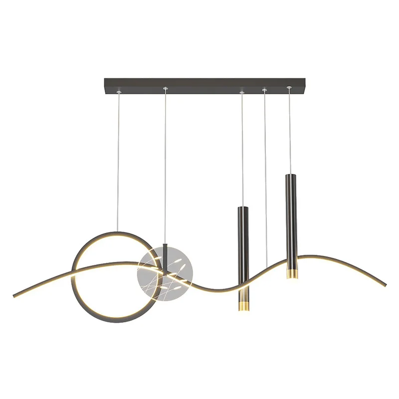 

Italian minimalist, modern minimalist, long one-line restaurant chandelier