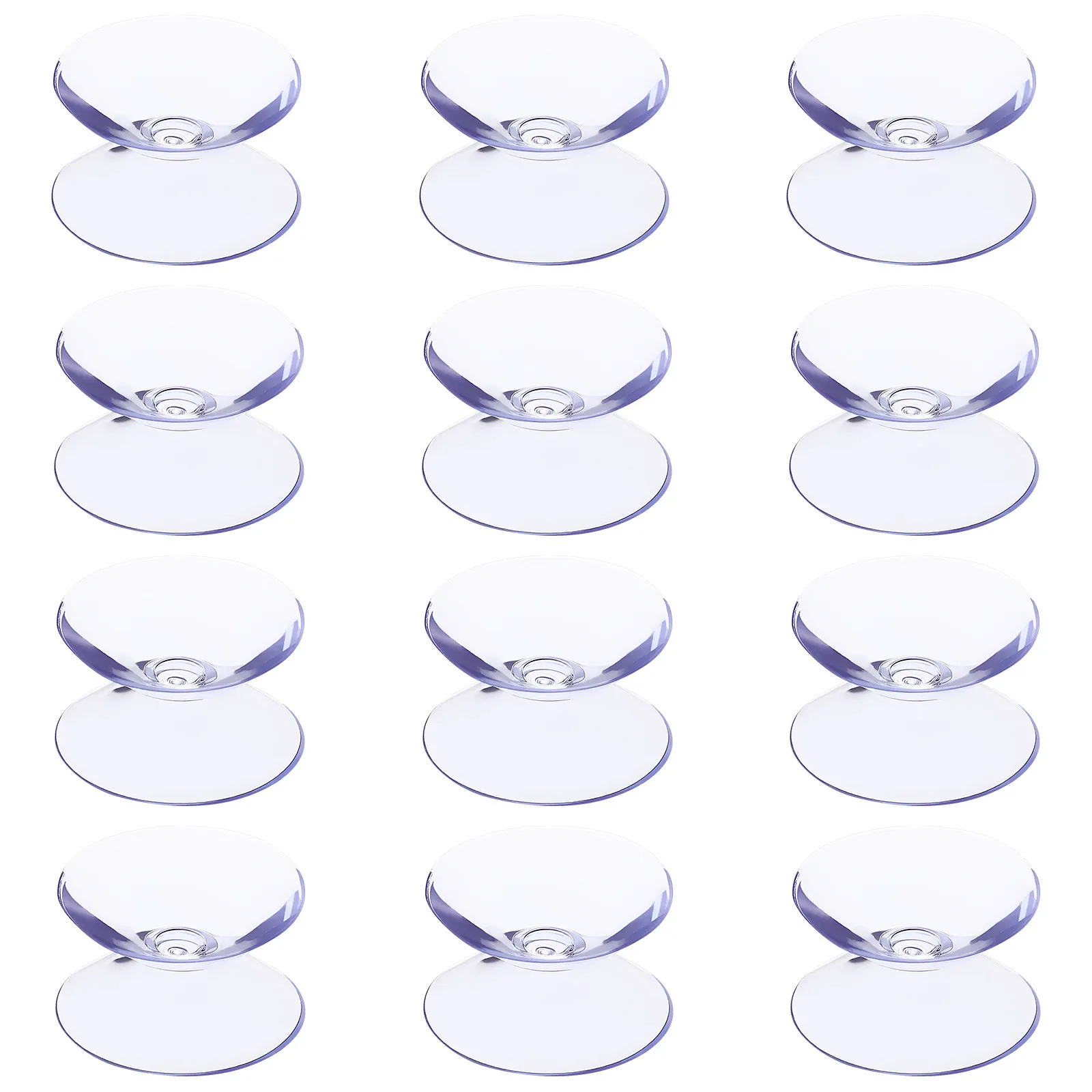 12Pcs Mini Double Sided Suction Cups Silicone Clear Spacers for Glass Table Tops Anti-Slip Pads Non-Slip Fixation on Smooth Dry