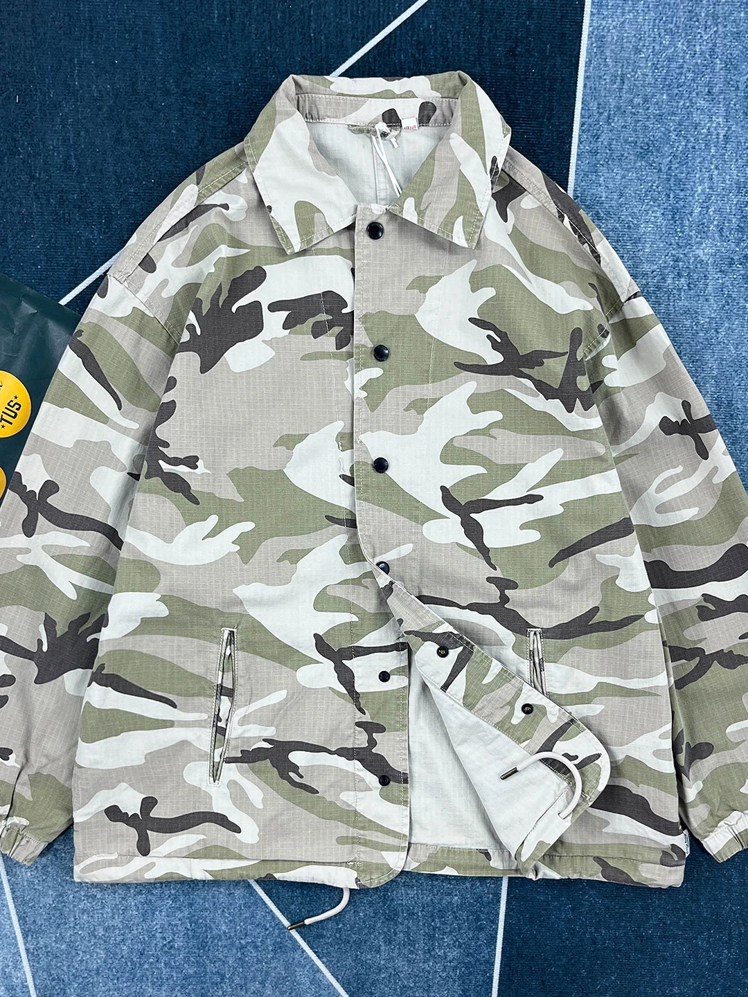 

Heavyweight Pure Cotton Camouflage irt Men's Autumn Thi Loose Thin oulder Trendy Brand Haome y Workwear Jaet