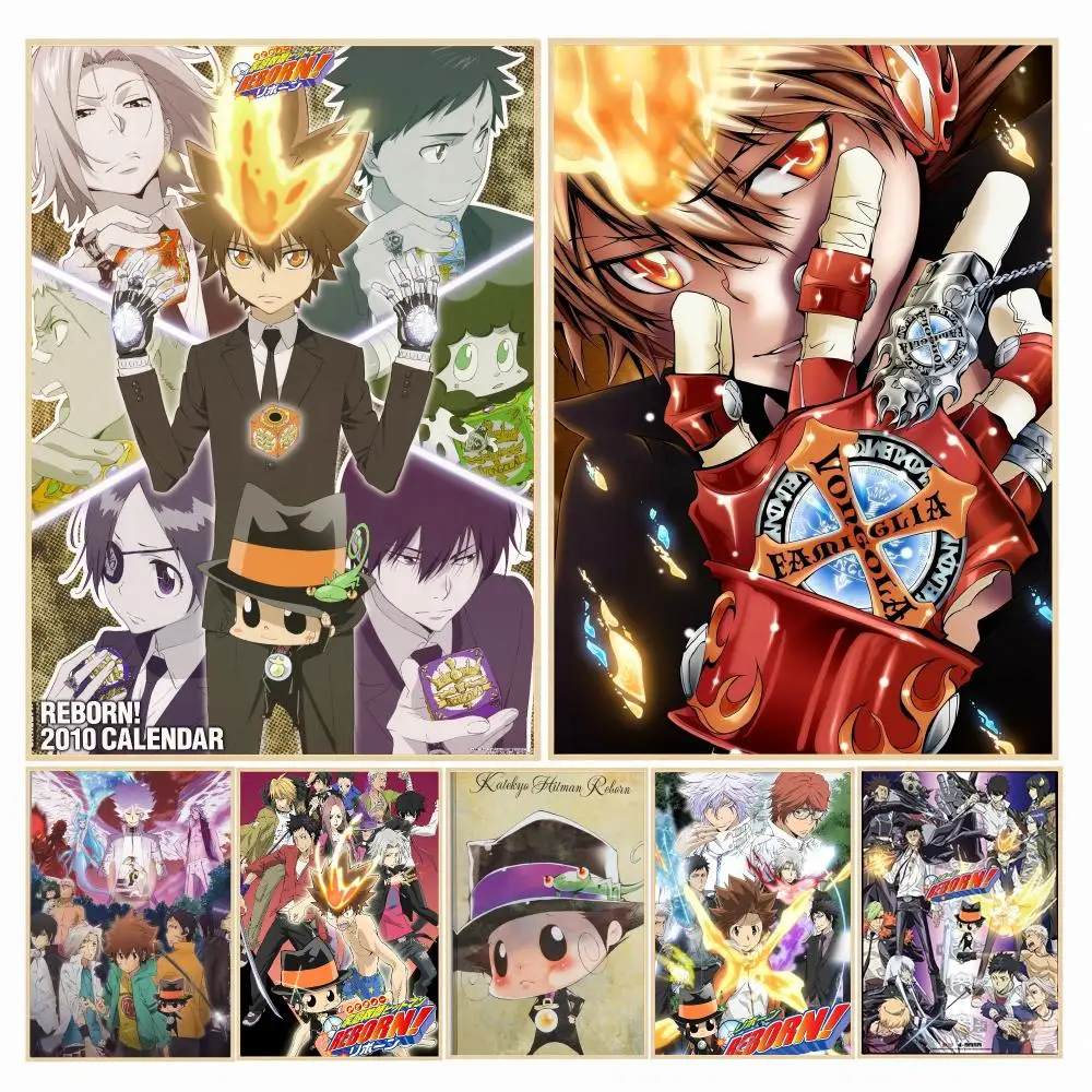 anime K-Katekyo Hitman Reborn-N Painting Calligraphy Boho Botanical Decor for Living Room Elegant Home Style