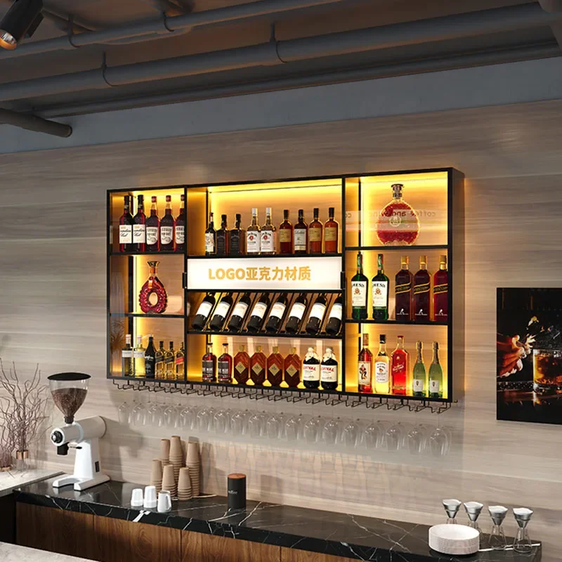 

Commercial Hanging Liquor Wine Rack Glass Salon Buffet Industrial Unique Wine Cabinets Modern Patio Botellero Display Cabinet