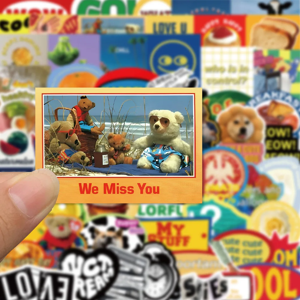 

60PCS Ins Retro Cartoon Vintage Stickers Korea Style Cute Decoration DIY Laptop Motorcycle Phone Fridge Graffiti Kids Toys Gifts