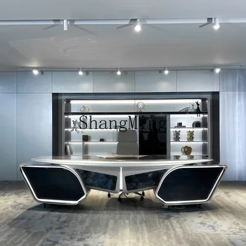 SM minimalist president office desk and chair combination modern light luxury boss table creative simplicity