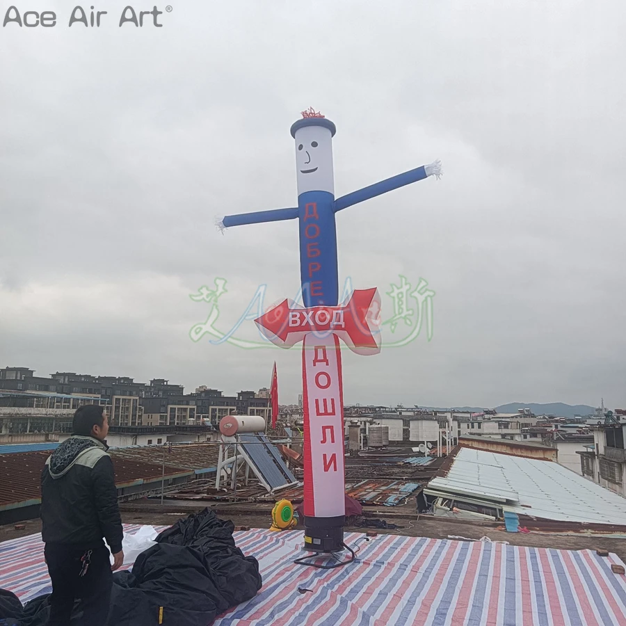 Nueva publicidad, bailarina de cielo inflable de 5m H, bailarina de aire de escritorio, hombre viento para evento