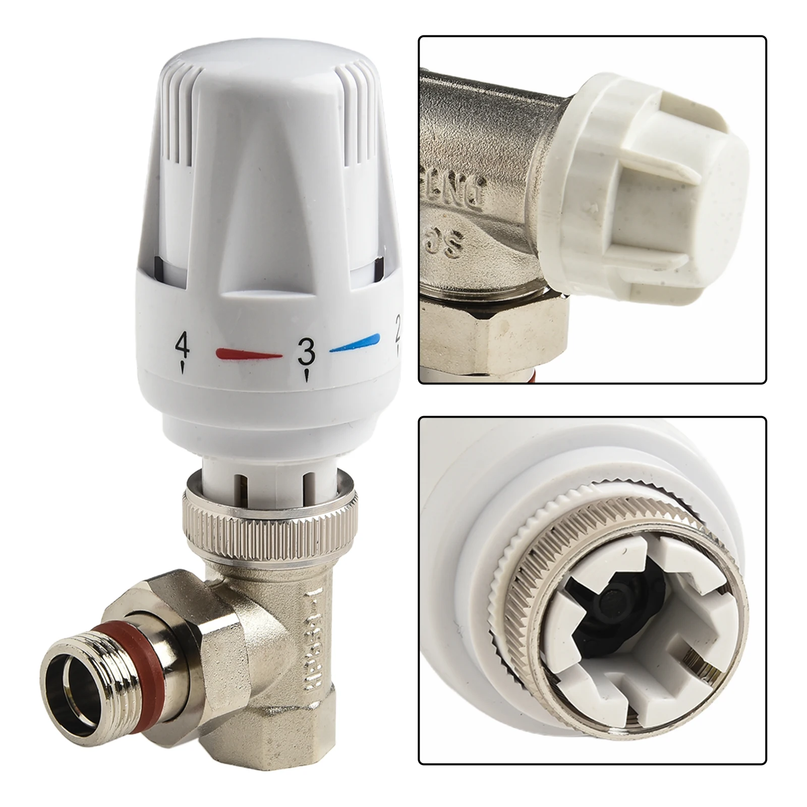 Thermostatic Radiator Valve Multiple Settings Precise Special Valve White Silver DN20/DN15 1 Pc Automatically Copper