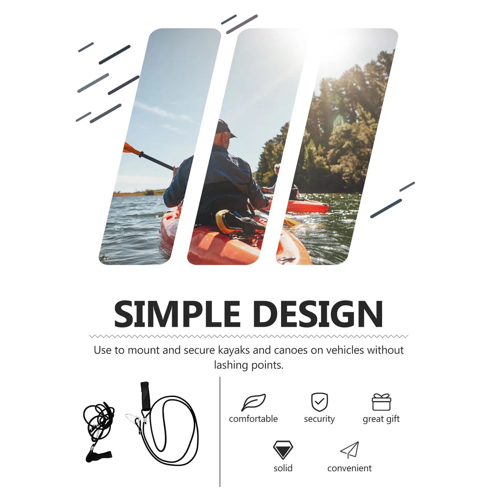 

2Pcs Stretchable Kayak Paddle Leash Elastic Luggage Strap for Kayaking Canoe Safety Line Anti-Lost Rope Accessories