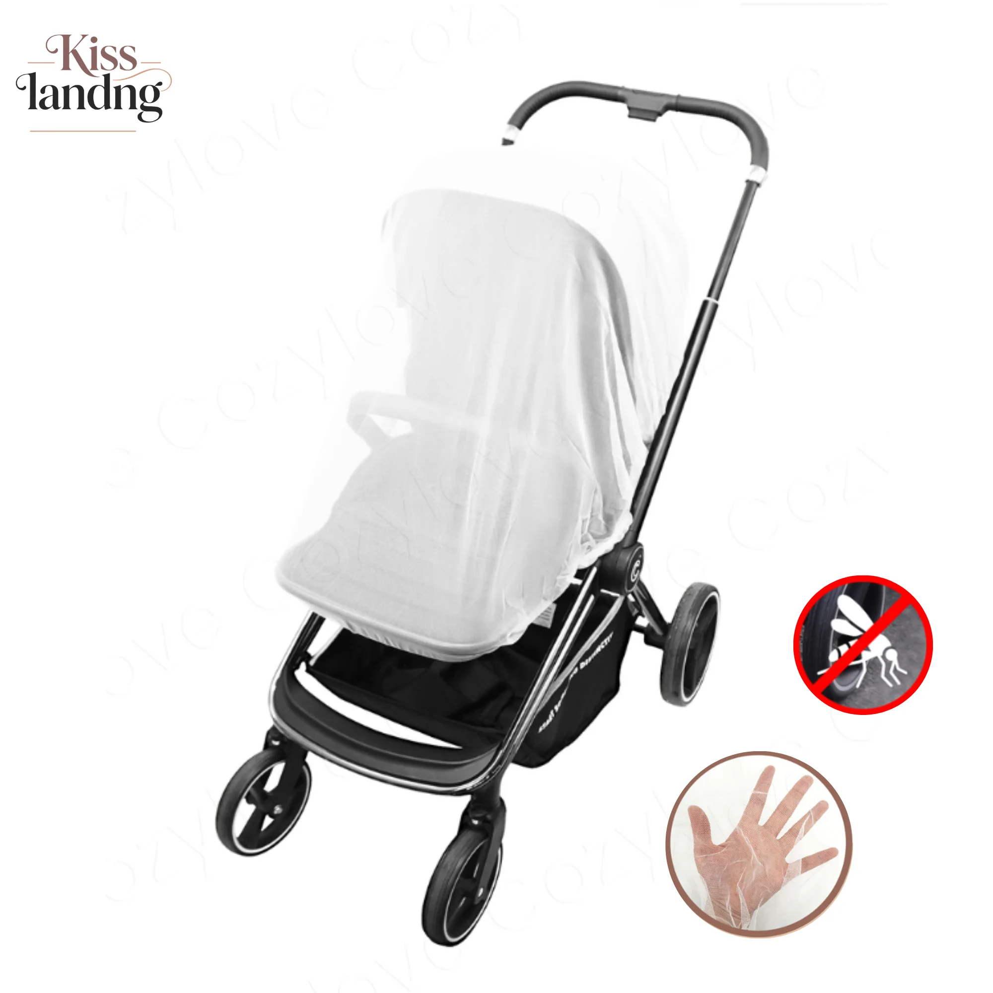 High Density Mesh Stroller Bug Net, Full Enclosure Anti-Mosquito Stroller Cover Fit Most Standard Baby Strollers