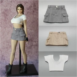 1/6 Scale female dolls clothes skirt short T shirt fit 12'' action figure body model