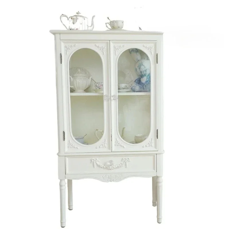 French side cabinet household display girl heart pink display cabinet living room wall high cabinet