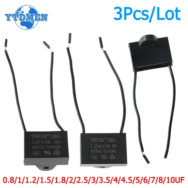 3Pcs CBB61 450V Fan… - image