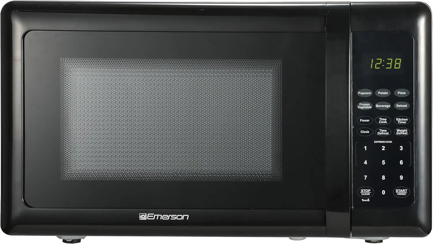 Compact Countertop Microwave Oven with Touch Control, LED Display, 700W, 10 Power Levels, 6 Auto Menus, Glass Turntable