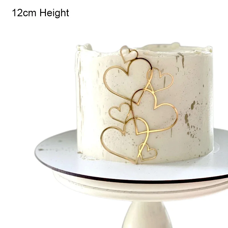 INS Love Wedding Cake Topper Gold Silver Honey Heart Acrylic Cake Topper for Anniversary Wedding Birthday Party Cake Decorations