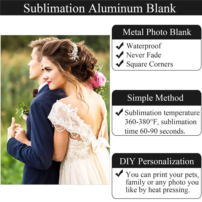 

A03F-24Pcs Sublimation Metal Photo Blanks Signs - 8X12in Photo Sign Blank Poster Wall Photo Frame Metal Blanks Indoor Outdoor