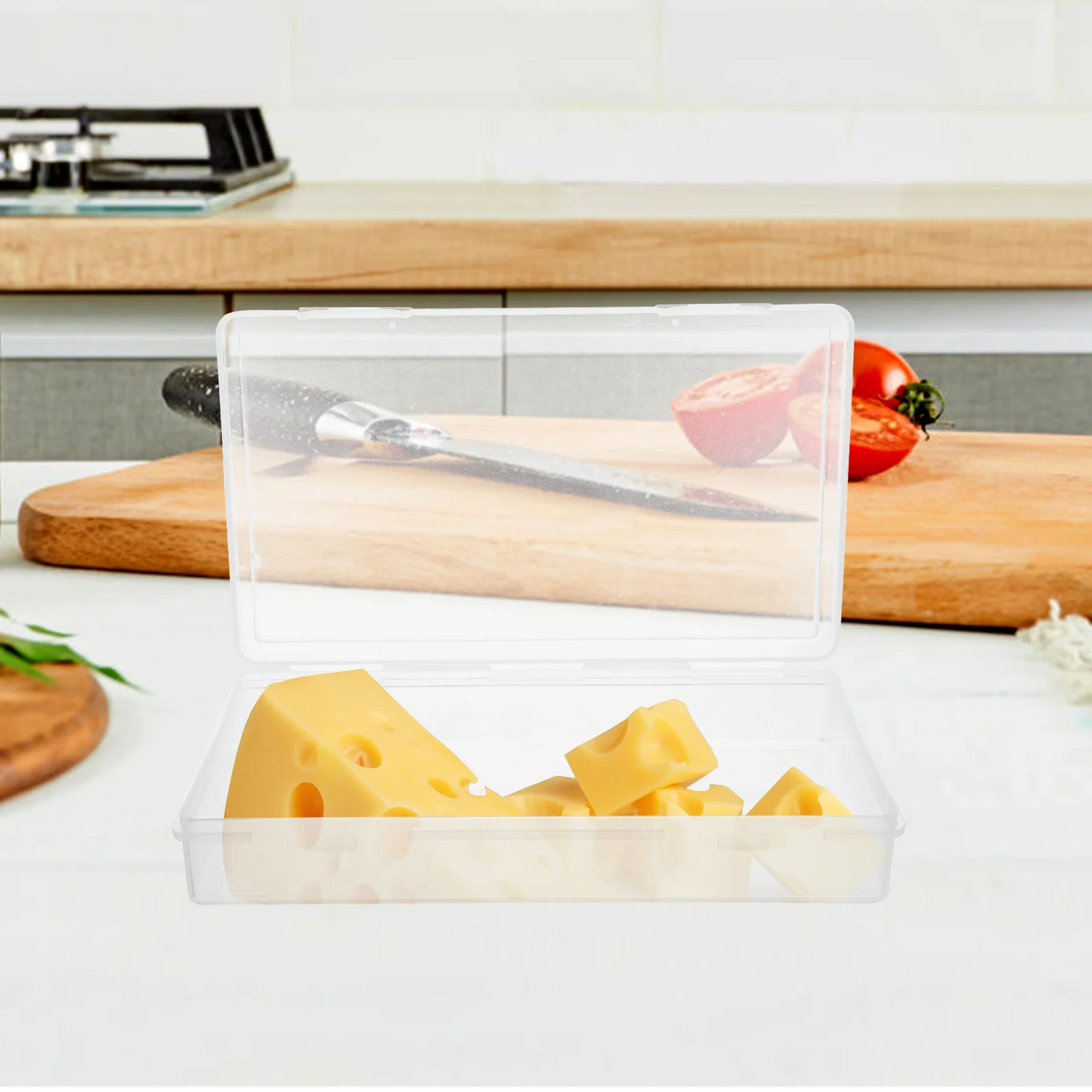 

Small Butter Storage Box Transparent Flip Lid Cheese Slice Container Fridge Storage Container Cheese Keeper Convenient Access