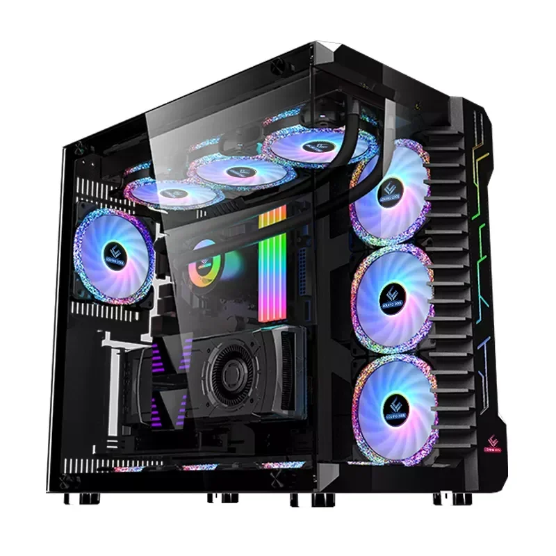 PC Case Cpu Computer Gaming Case Casing Office Desktop ATX USB 3.0 Tempered Glass Phantom Black White Pink