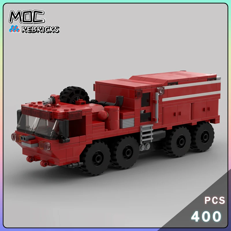 MOC اللبنات فرشاة Oshkosh HEMTT مضخة حريق الإنقاذ فرقة نمط شاحنة لتقوم بها بنفسك نموذج الجمعية الطوب الصبي لعبة هدايا عيد