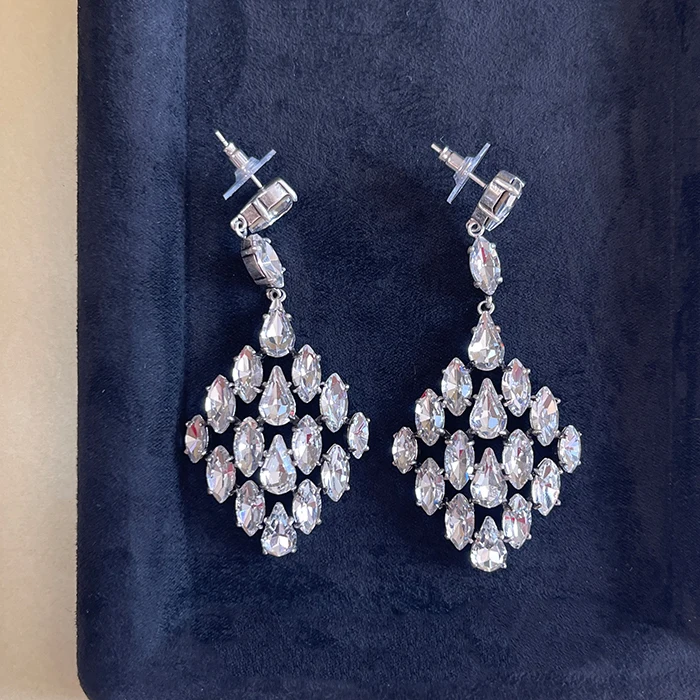 

Europe America 5A Crystal Water Drop Pendant Top Quality Earrings Women Fashion Designer Jewelry