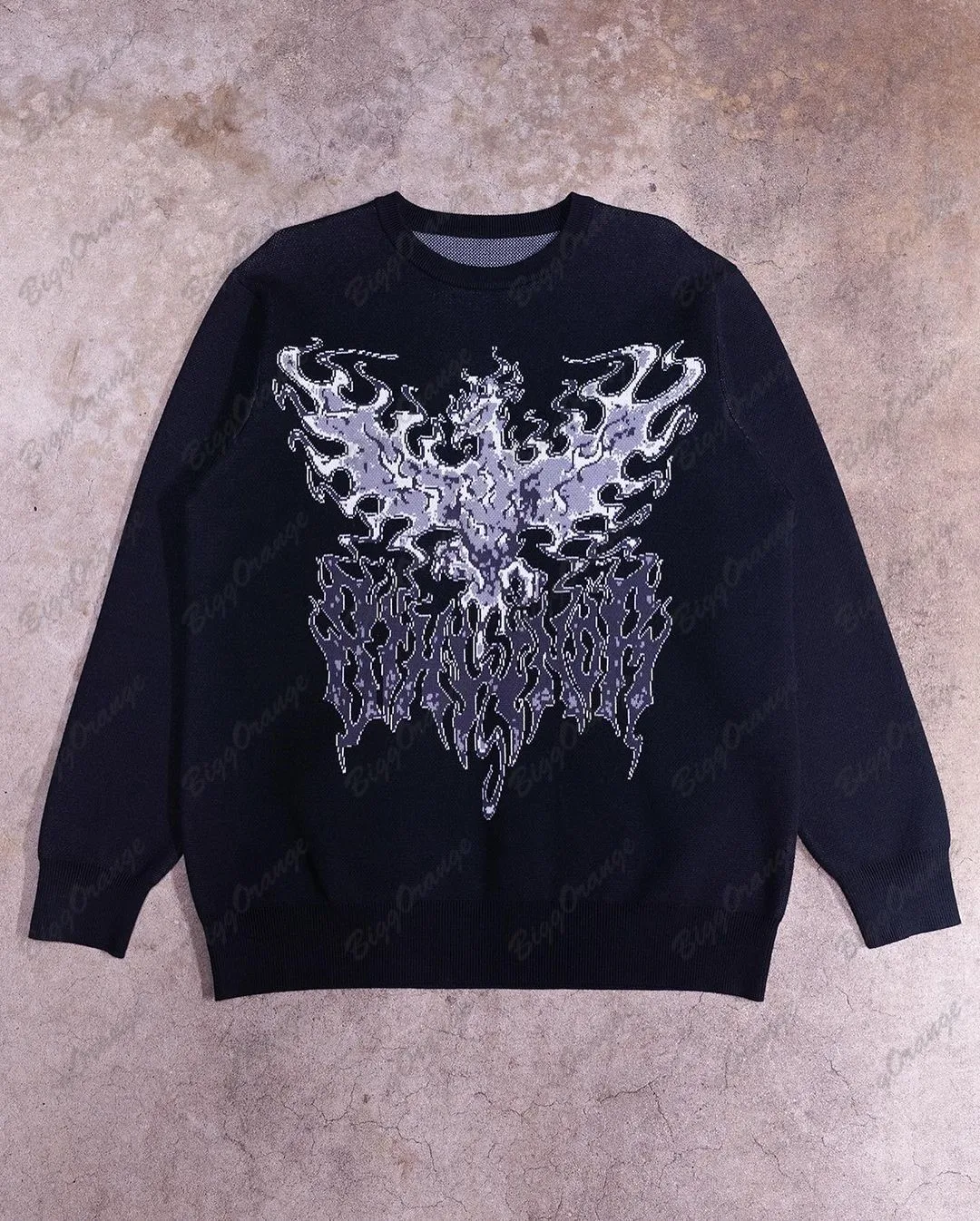 

Angry Firebird Pattern Clothes Autumn Winter Pullover y2k Oversized Upper cardigan hombre men clothing mens cardigan