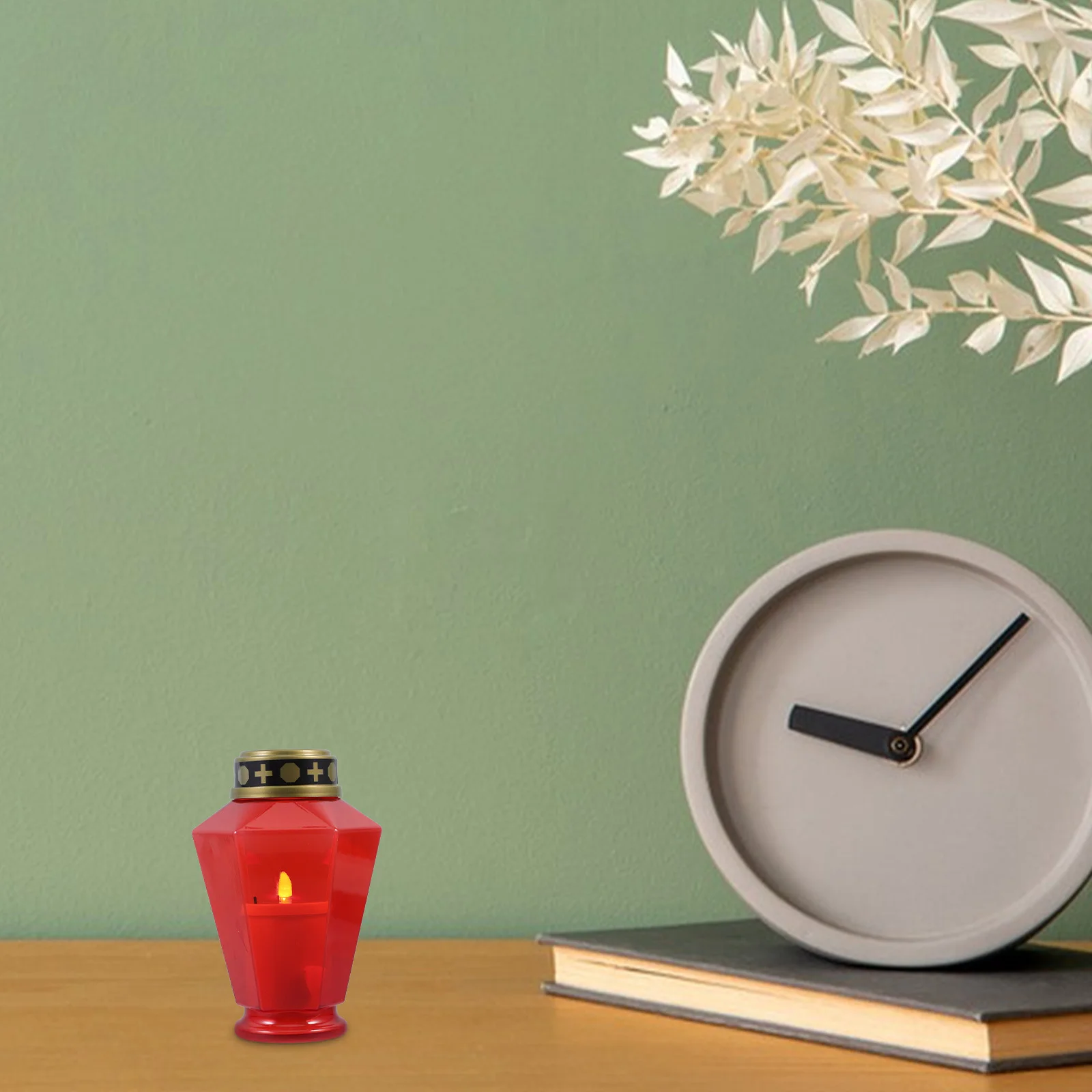 

Led Electronic Candles Flameless Flickering Solar Powered Waterproof Cross For Grave Cemetery Decor Religious Memorial