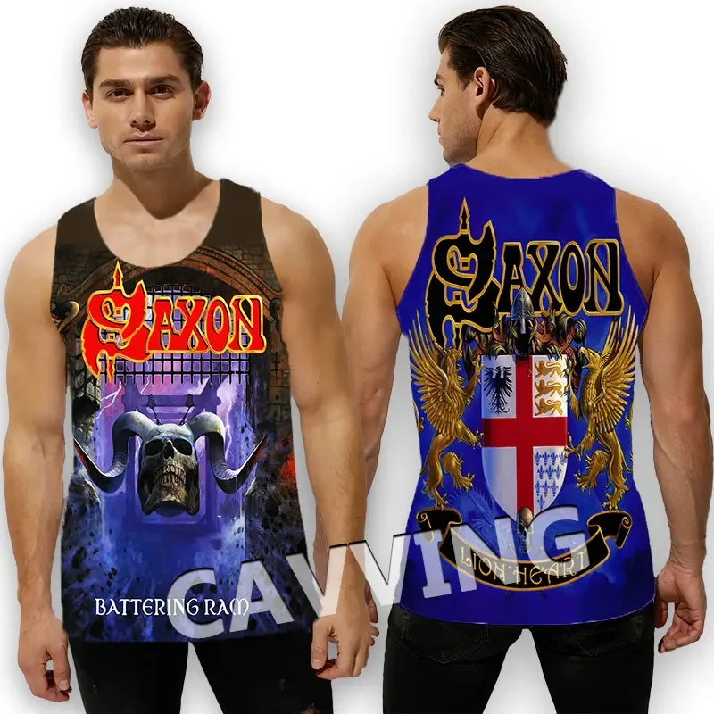 CAVVING 3D Printed  SAXON BAND  Tank Tops Harajuku Vest  Summer Undershirt Shirts Streetwear for Men/women