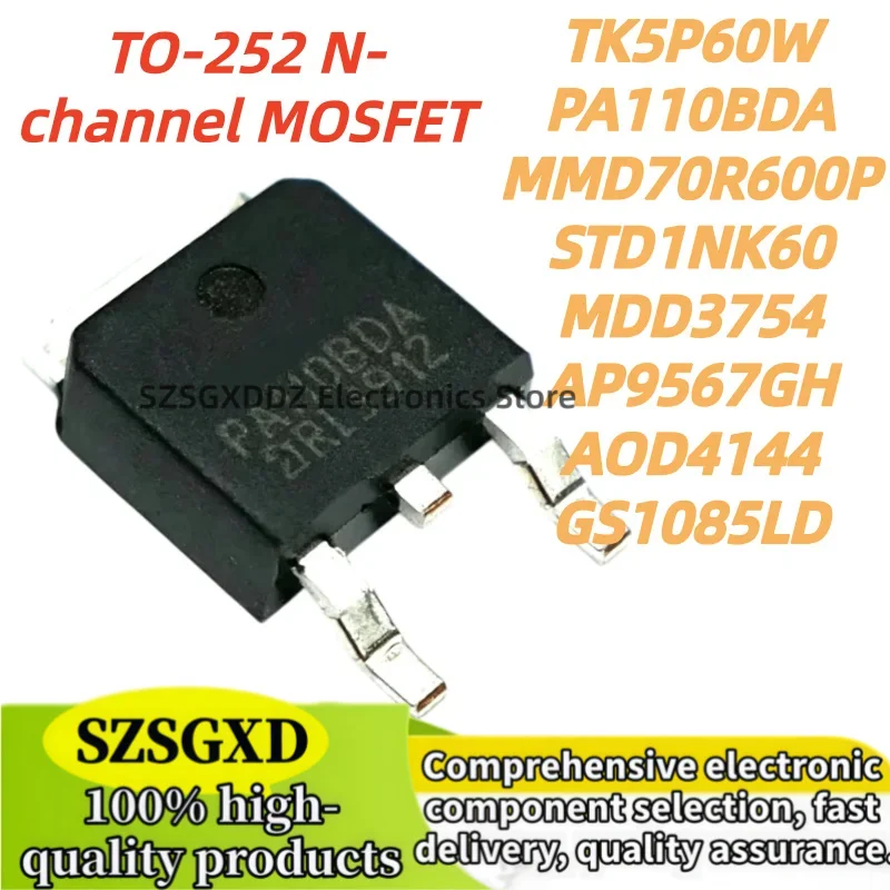 10pcs 100% New AP9567GH 9567GH D4144 AOD4144 GS1085LD TK5P60W PA110BDA MMD70R600P 70R600P D1NK60 STD1NK60 MDD3754 TO-252