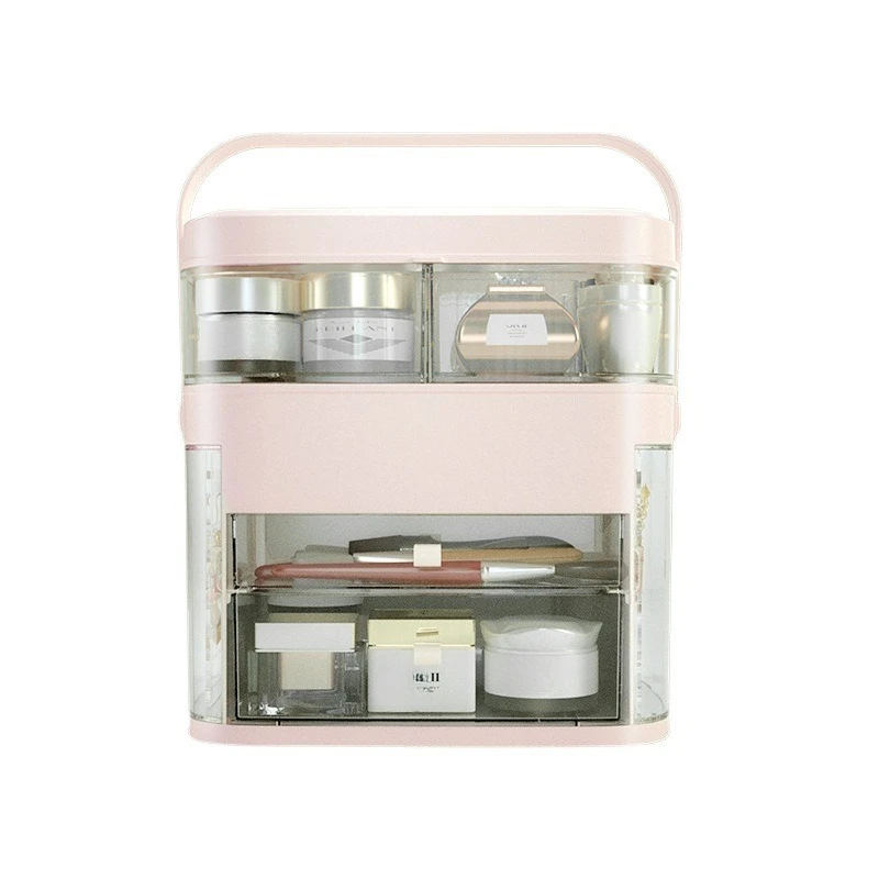 

Makeup mirror with lamp, vanity case, jewelry rack with lid
