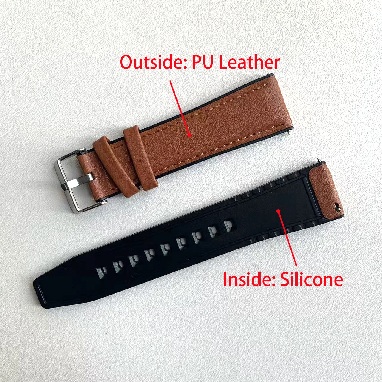 Lederen Siliconen band Voor Am - Titan Smartwatch Accessories recensie en prijs