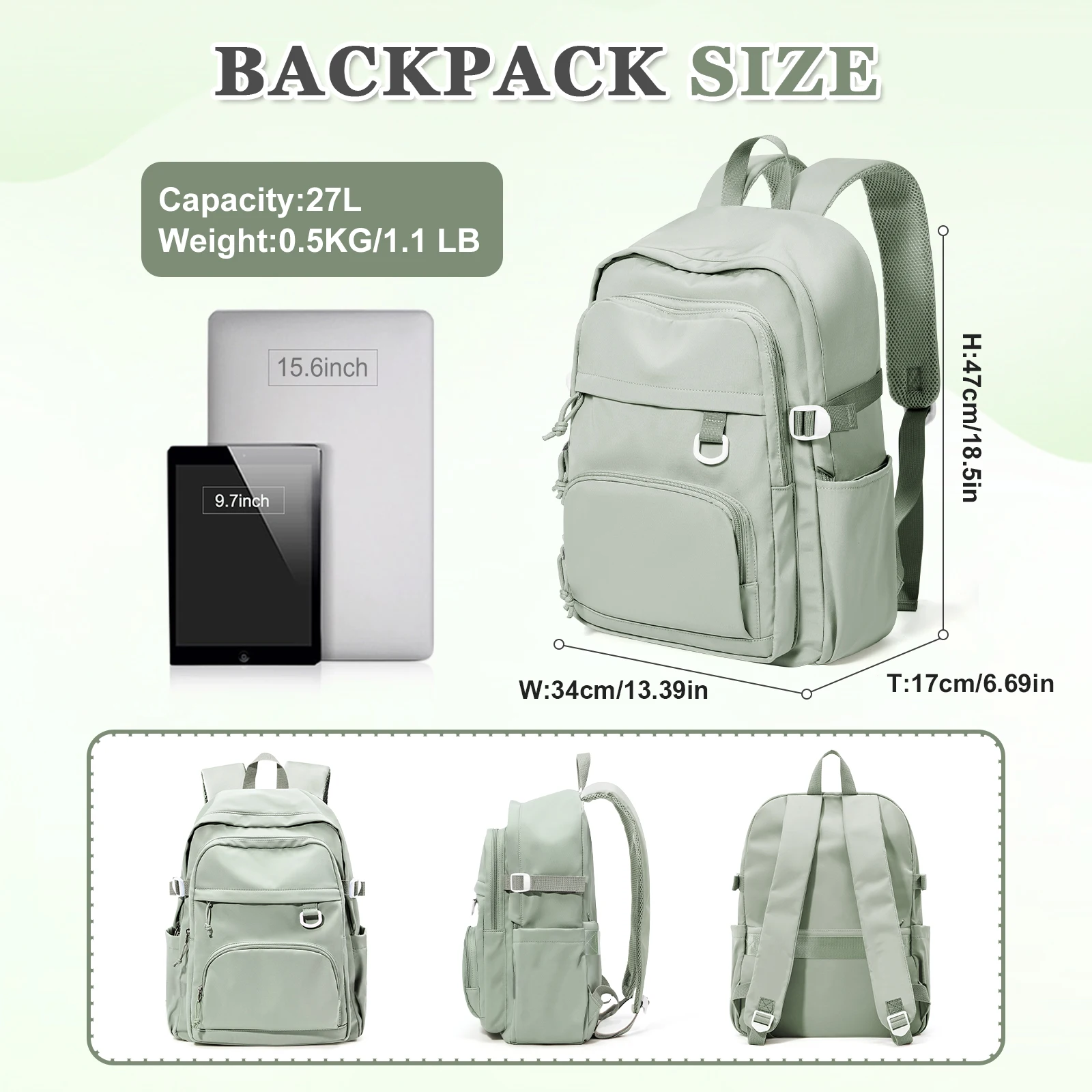 Junior & High School Student Backpack, Large Capacity School Backpack for Boys Girls, Students Outdoor Travel Soft Computer Bag