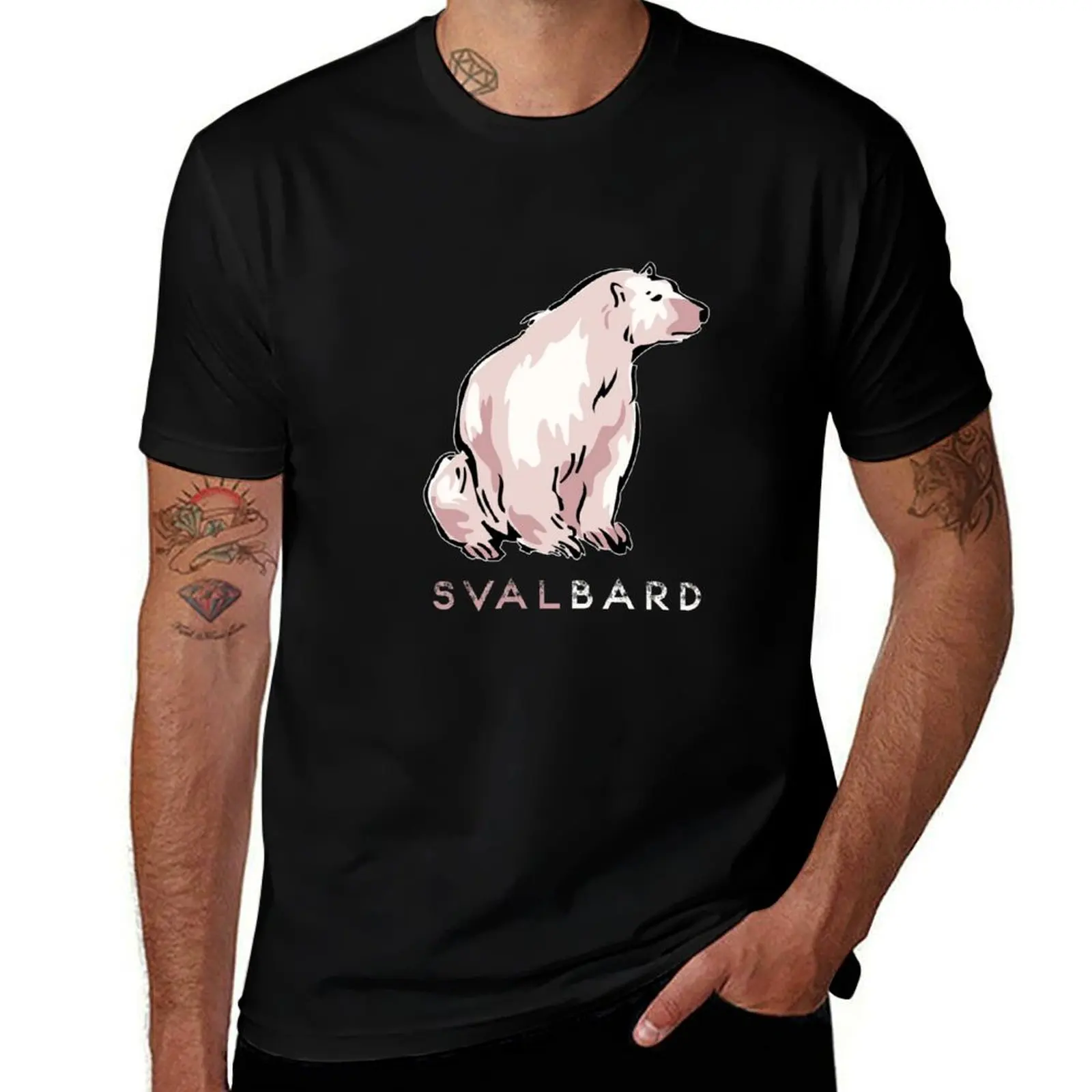 Svalbard, the polar bear. Longyearbien Spitzbergen Arctic North Pole T-Shirt Quick Dry Sports Short Sleeve Tee T-Shirt