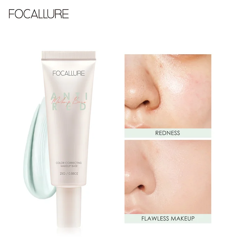 FOCALLURE 메이크업 전 페이스 프라이머 모이스처라이징 크림, 피부색 홍조 여드름 픽서, 지속적인 오일 컨트롤 교정기, 도매
