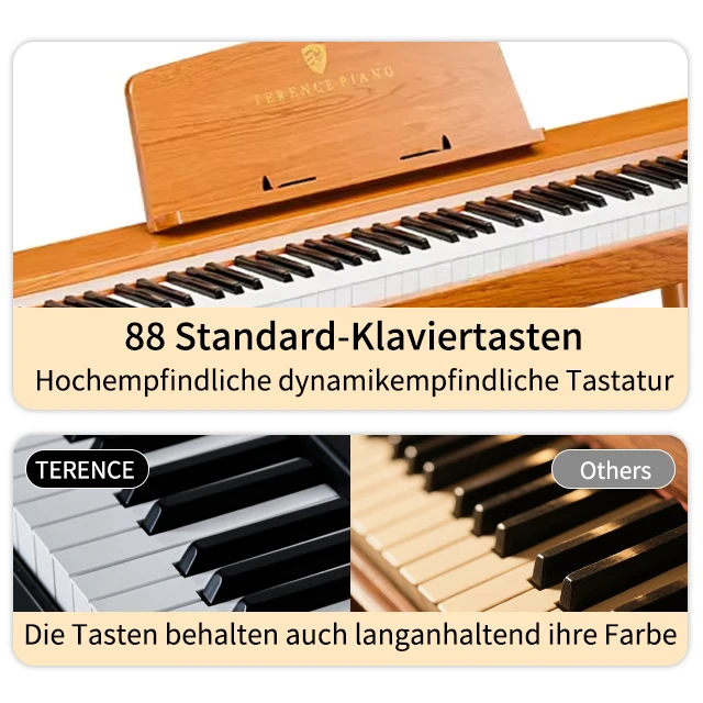 88 Keys Portable Electronic Piano Keyboard Touch Sensitivity Digital Home Piano Built-In Speaker Rechargeable Case