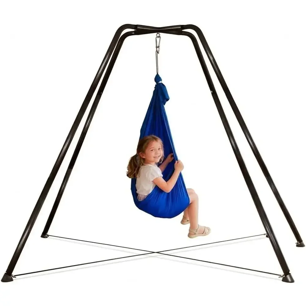 Indoor-Outdoor Metal Hammock Swing Set for Kids, Perfect for Backyard Playgrounds