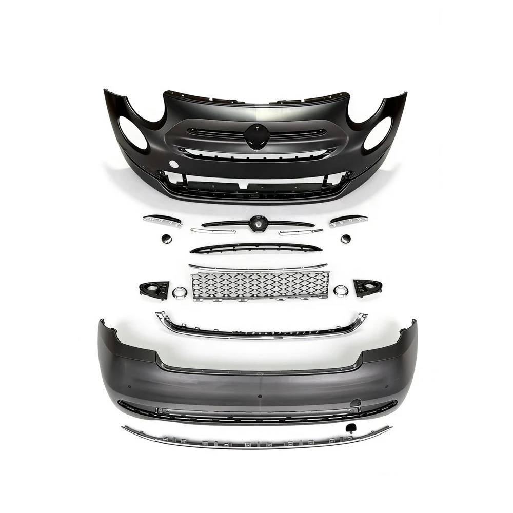 

Car body kit Front lip Side skirt Rear lip For FIAT 500 2015-2024 with rear lip spoiler PP+ABS tail wing Car Accessories